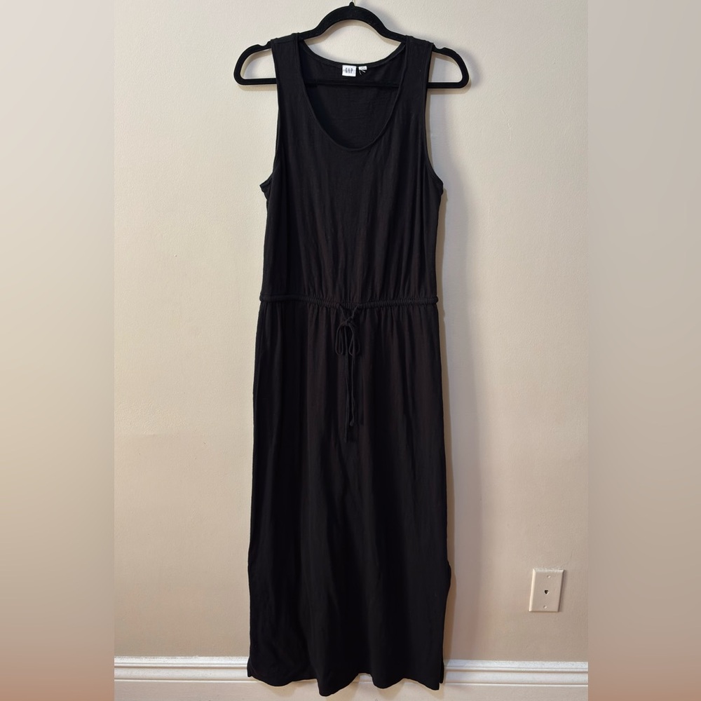 GAP Black Maxi Dress with Drawstring Waist